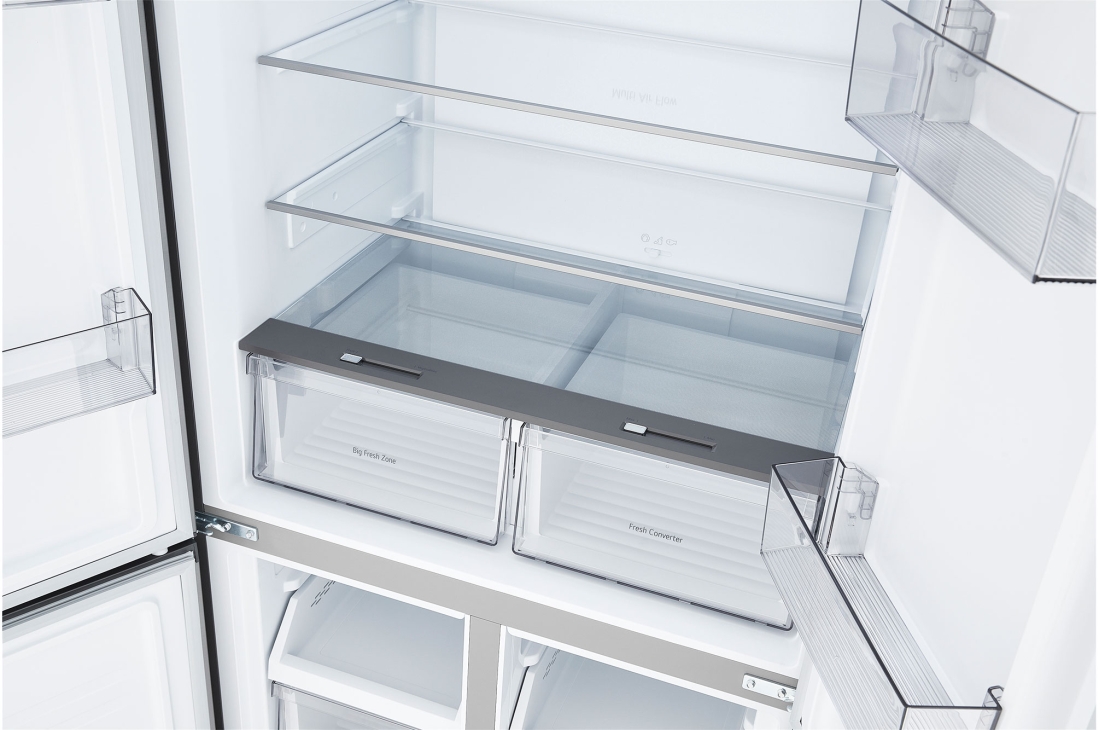 LG Réfrigérateur multi-portes 502 L en verre noir, Réfrigérateur multiportes LG en Prime Silver avec tiroir Fresh Converter pour un rangement flexible des aliments, GCFB48FPLAM, thumbnail 6