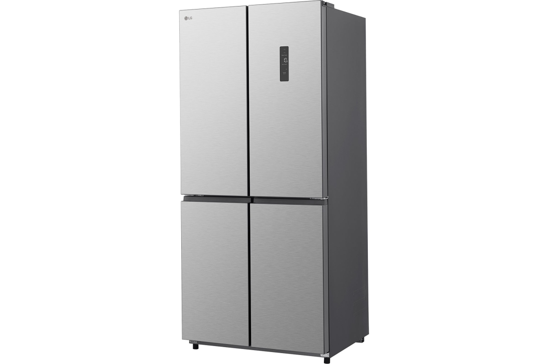 LG Réfrigérateur multi-portes 502 L en verre noir, vue de droite du réfrigérateur Prime Silver LG multi-portes, GCFB48FPLAM, thumbnail 11