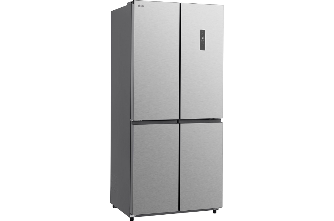 LG Réfrigérateur multi-portes 502 L en verre noir, vue de gauche du réfrigérateur Prime Silver LG multi-portes, GCFB48FPLAM, thumbnail 12