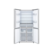 LG Réfrigérateur multi-portes 502 L en verre noir, Réfrigérateur multiportes LG Prime Silver avec toutes les portes ouvertes montrant la disposition complète du réfrigérateur et du congélateur, GCFB48FPLAM, thumbnail 3