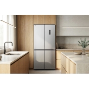 LG Réfrigérateur multi-portes 502 L en verre noir, Réfrigérateur multiportes LG Prime Silver installé dans un intérieur de cuisine moderne, GCFB48FPLAM, thumbnail 15