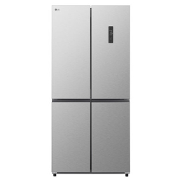 Réfrigérateur LG multiportes en Prime Silver vue de face avec design plat moderne2
