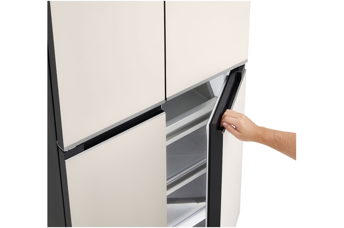 LG Réfrigérateur multi-portes 512 L en verre beige, vue détaillée de la poignée du réfrigérateur lg multi-portes, GCFB50FPLAM, thumbnail 6