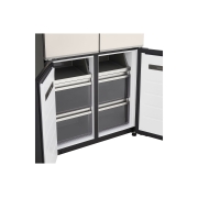 LG Réfrigérateur multi-portes 512 L en verre beige, vue du congélateur bas du réfrigérateur lg multi-portes, GCFB50FPLAM, thumbnail 5