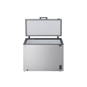 LG Congélateur coffre 137 L Argent, Vue latérale du congélateur coffre LG montrant l’ouverture de la porte, GCFB155BQCF, thumbnail 3