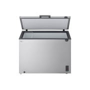 LG Congélateur coffre 137 L Argent, Vue latérale du congélateur coffre LG montrant l’ouverture à moitié de la porte, GCFB155BQCF, thumbnail 4
