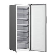 LG Réfrigérateur-congélateur vertical 350&nbsp;L Prime argent, Vue de la porte s'ouvrant vers la droite du congélateur vertical LG GCFB314MQCM , GCFB354MQCM, thumbnail 3