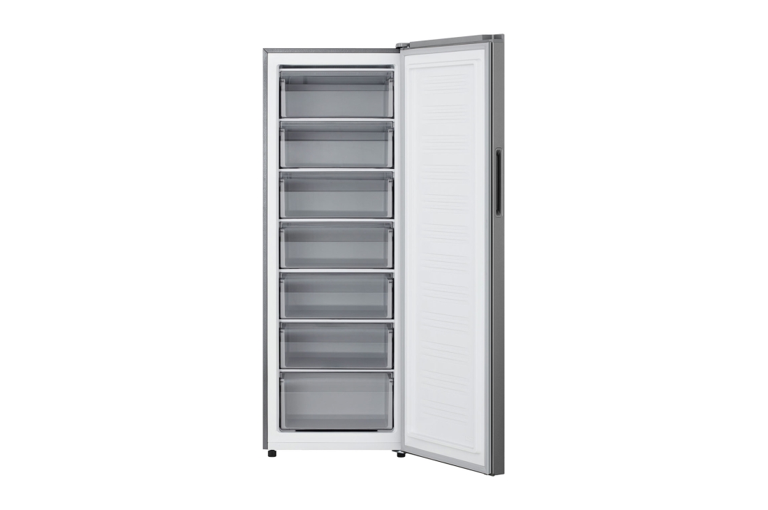 LG Réfrigérateur-congélateur vertical 350&nbsp;L Prime argent, Vue de face porte ouverte du congélateur LG GCFB314MQCM, GCFB354MQCM, thumbnail 2