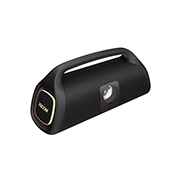 LG XBOOM Go XG9 – Enceinte Bluetooth étanche à l’eau et à la poussière | Jusqu’à 24h d’autonomie | Adaptée aux usages en extérieur, festifs, et aux voyages | Bluetooth 5.1 | Basses rugissantes, diagonal view with stage lighting, XG9QBK, thumbnail 8