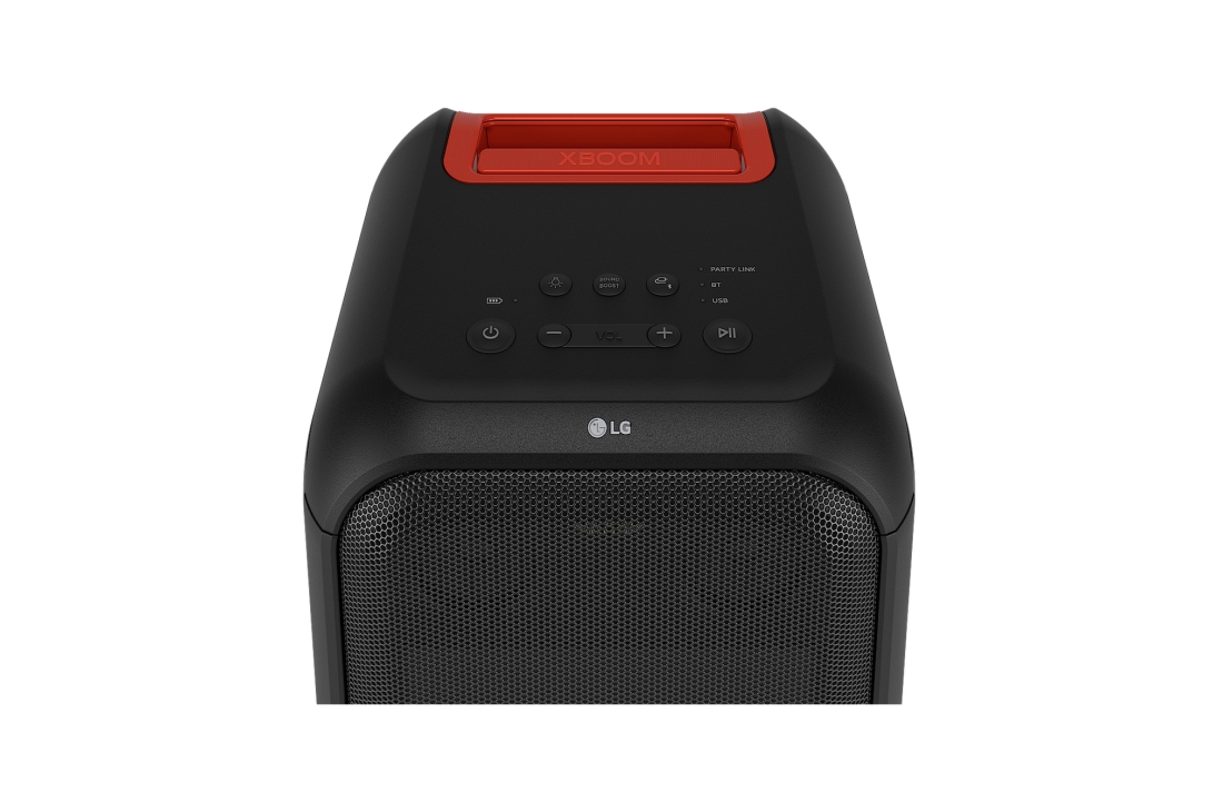 LG XBOOM XL7S | Enceinte Bluetooth Puissante | 250W | Jusqu'à 18h d'autonomie | IPX4 | Eclairage à Pixels, Vue du dessus avec un angle de 45 degrés. Boutons et logo LG mis en évidence., XL7S, thumbnail 9