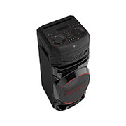 LG XBOOM RNC5 | Système Audio High Power | 68,5 cm de hauteur | Bluetooth | Boomer 8’’ | Eclairage multicolore | Fonctions DJ & Karaoké, Vue de dessus à 45 degrés avec le côté gauche en avant, RNC5, thumbnail 8