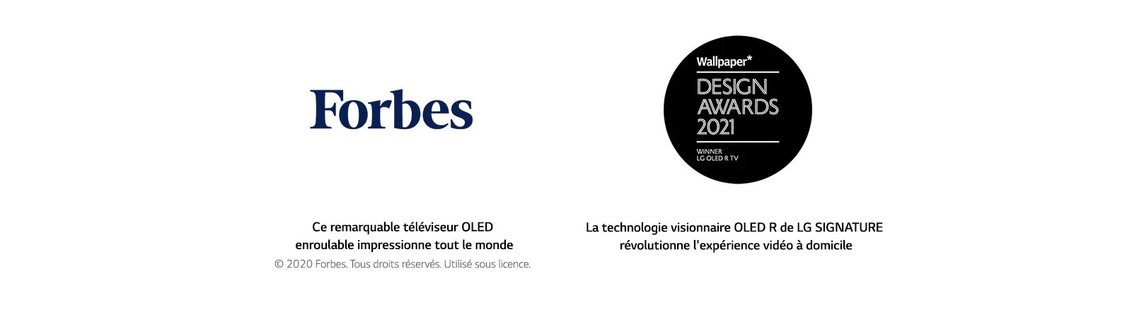 Logo of Forbes. Logo of Wallpaper Design Awards 2021.