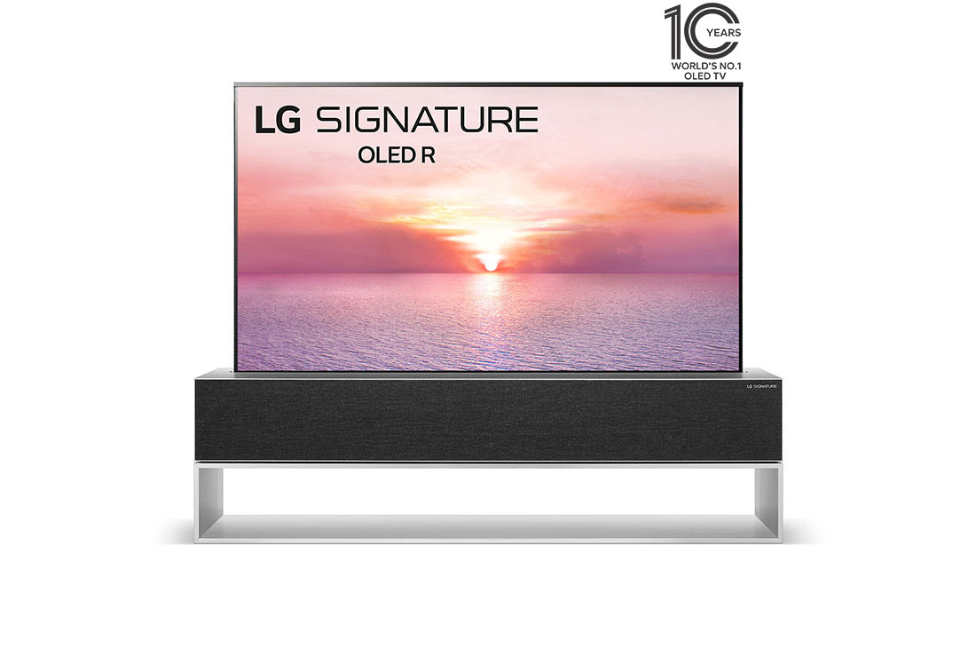 LG OLED Enroulable TV 2021 | 65'' (164 cm) | UHD | α9 Gen4 AI 4K, Plein écran avant, OLED65R1PVA