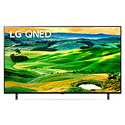 LG 55QNED806QA, Vue avant du téléviseur QNED de LG avec image de remplissage et logo du produit, 55QNED806QA, thumbnail 1