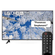 LG TÉLÉVISEUR UHD 4K, Vue avant du téléviseur UHD de LG avec image de remplissage et logo du produit, 50UQ70006LB, thumbnail 1