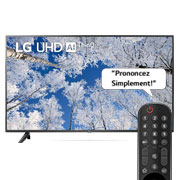 LG TÉLÉVISEUR UHD 4K, Vue avant du téléviseur UHD de LG avec image de remplissage et logo du produit, 65UQ70006LB, thumbnail 1