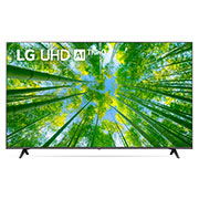 LG TÉLÉVISEUR UHD 4K, Vue avant du téléviseur UHD de LG avec image de remplissage et logo du produit, 55UQ80006LD, thumbnail 1