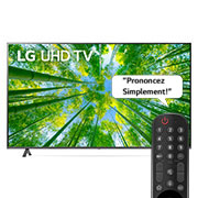 LG TÉLÉVISEUR UHD 4K, Vue avant du téléviseur UHD de LG avec image de remplissage et logo du produit, 70UQ80006LD, thumbnail 1