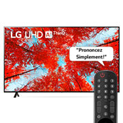 LG TÉLÉVISEUR UHD 4K, Vue avant du téléviseur UHD de LG avec image de remplissage et logo du produit, 75UQ90006LC, thumbnail 1