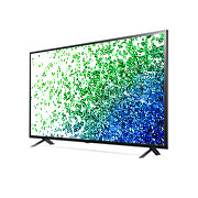 LG Téléviseur LG NanoCell de 50 pouces de la série NANO80, doté d’un design Écran de cinéma, Active HDR 4K, de la plateforme WebOS Smart et de la technologie AI ThinQ gradation locale, vue de côté à 30 degrés avec image de remplissage, 50NANO80VPA, thumbnail 5