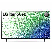 LG Téléviseur LG NanoCell de 50 pouces de la série NANO80, doté d’un design Écran de cinéma, Active HDR 4K, de la plateforme WebOS Smart et de la technologie AI ThinQ gradation locale, Vue avant du téléviseur UHD de LG avec image de remplissage et logo du produit, 50NANO80VPA, thumbnail 4