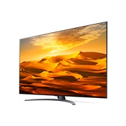 LG QNED91 Smart TV Entrée de résolution 4K  MiniLED de 86 pouces , vue de côté à 30 degrés avec image de remplissage, 86QNED91VPA, thumbnail 3