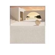 LG TV LG OLED Easel | 2022 | 65'' (164 cm) | Object Collection | Processeur α9 Gen5 AI 4K, Easel seen from the front in Full View, with an image of beige-coloured architecture on-screen., 65ART90E6QA, thumbnail 6