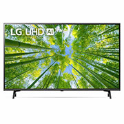 LG TÉLÉVISEUR UHD 4K, Vue avant du téléviseur UHD de LG avec image de remplissage et logo du produit, 43UQ80006LD, thumbnail 1