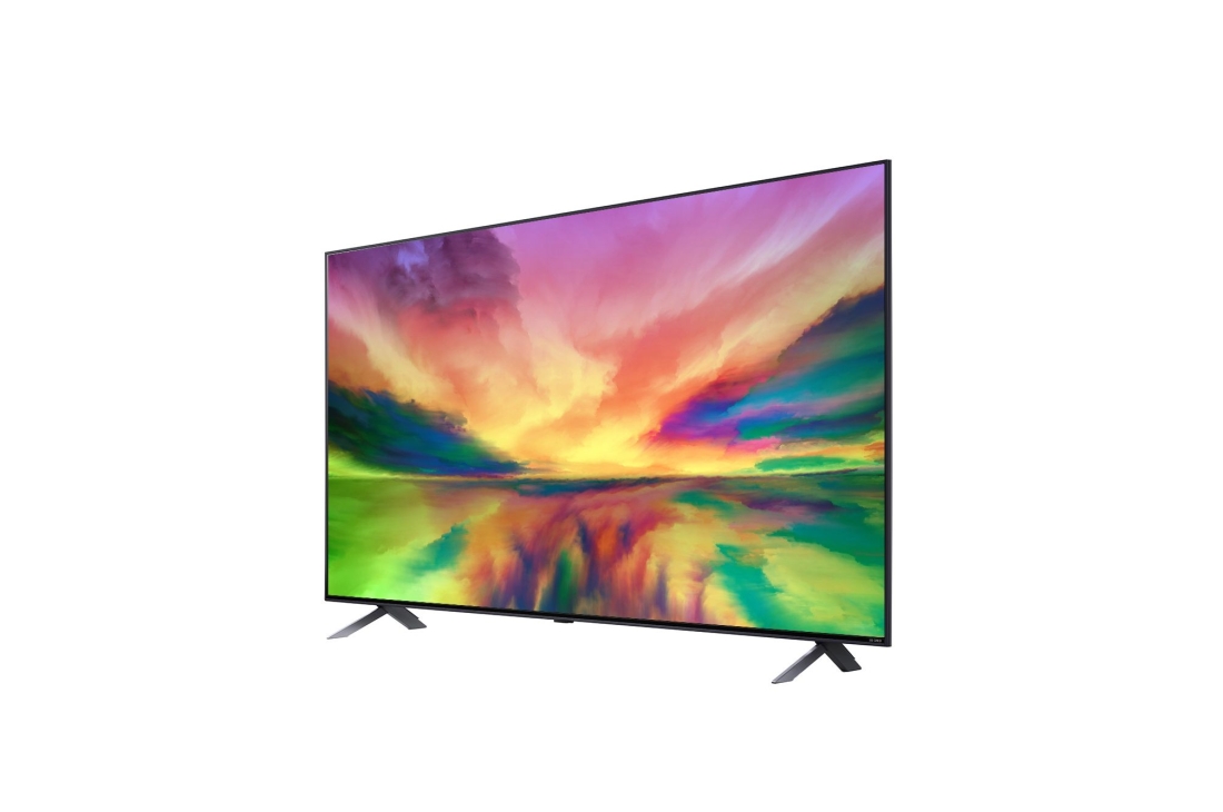 LG Smart TV QNED LG QNED80 65 pouces 4K, vue de côté à 30 degrés avec image de remplissage, 65QNED806RA, thumbnail 3