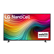 LG Smart TV  LG NanoCell NANO80 4K, 75 pouces, Télécommande Magique  IA HDR10 webOS24 2024, Vue avant d’un téléviseur LG NanoCell, NANO80 avec le texte LG NanoCell, 2024 et le logo webOS Re:New Program à l’écran, 75NANO80T6A, thumbnail 2