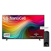 LG Smart TV  LG NanoCell NANO80 4K, 86 pouces, Télécommande Magique IA HDR10 webOS24 2024, Vue avant d’un téléviseur LG NanoCell, NANO80 avec le texte LG NanoCell, 2024 et le logo webOS Re:New Program à l’écran, 86NANO80T6A, thumbnail 1
