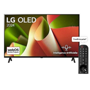 LG Smart TV  LG OLED evo B4 4K, 55 pouces, Télécommande Magique IA Dolby Vision webOS24 2024, Vue de face avec LG OLED TV, OLED B4, emblème « 11 Years of world number 1 OLED » (TV OLED numéro 1 mondial depuis 11 ans) et logo du programme webOS:New à l’écran avec support à deux pôles, OLED55B46LA, thumbnail 1