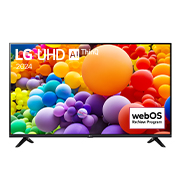 LG Smart TV  LG UHD UT73 4K, 50 pouces, Télécommande Magique IA HDR10 webOS24 2024, Vue avant d’un téléviseur LG UHD, UT73 avec le texte LG UHD AI ThinQ, 2024 et le logo webOS Re:New Program à l’écran, 50UT73006LA, thumbnail 2