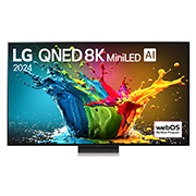 LG Smart TV  LG QNED MiniLED QNED99 8K, 86 pouces, Télécommande Magique IA HDR10 webOS24 2024, Vue avant du téléviseur LG QNED, QNED100, 86QNED99T6B, thumbnail 2