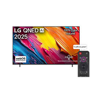 LG Smart TV LG QNED AI QNED70 4K 86 pouces Télécommande AI Magic Remote HDR10 webOS25 2025 , Front view of LG QNED70 TV, LG QNED Al Logo on the top corner. LG QNED TV depicts colorful paintike textures coming together., 86QNED70A6A, thumbnail 1