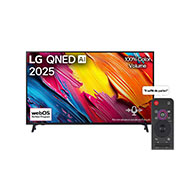 LG Smart TV LG QNED AI QNED70 4K 75&nbsp;pouces Télécommande AI Magic Remote HDR10 webOS25 2025 , Front view of LG QNED70 TV, LG QNED Al Logo on the top corner. LG QNED TV depicts colorful paintike textures coming together., 75QNED70A6A, thumbnail 1