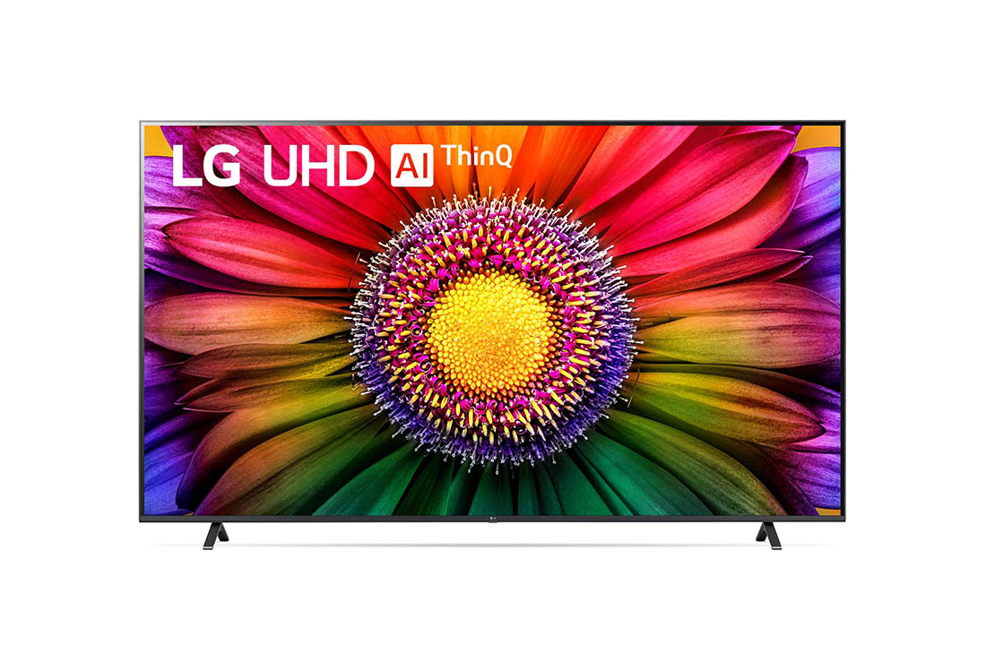 LG Smart TV UHD LG UR90 4K 75 pouces, 2023, A front view of the LG UHD TV, 86UR80506LB