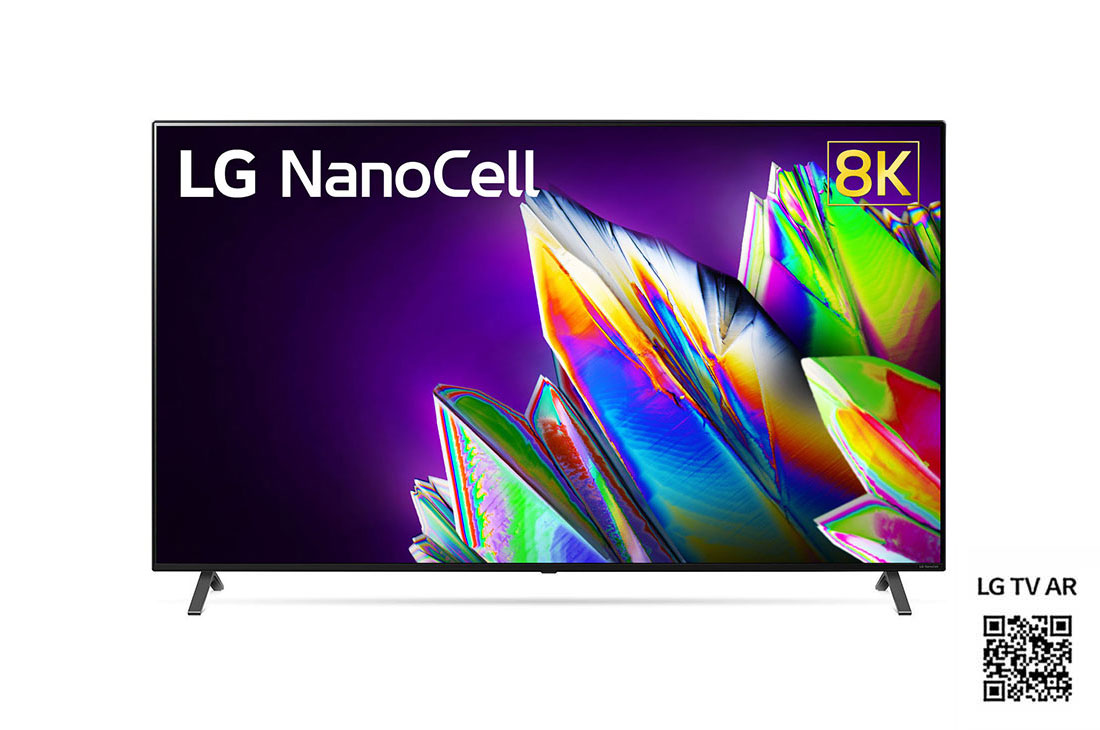 LG Téléviseur LG NanoCell 65 pouces série NANO97, Design Écran de cinéma, 8K Cinema HDR WebOS Smart AI ThinQ Gradation intégrale, front view with infill image and logo, 65NANO97VNA