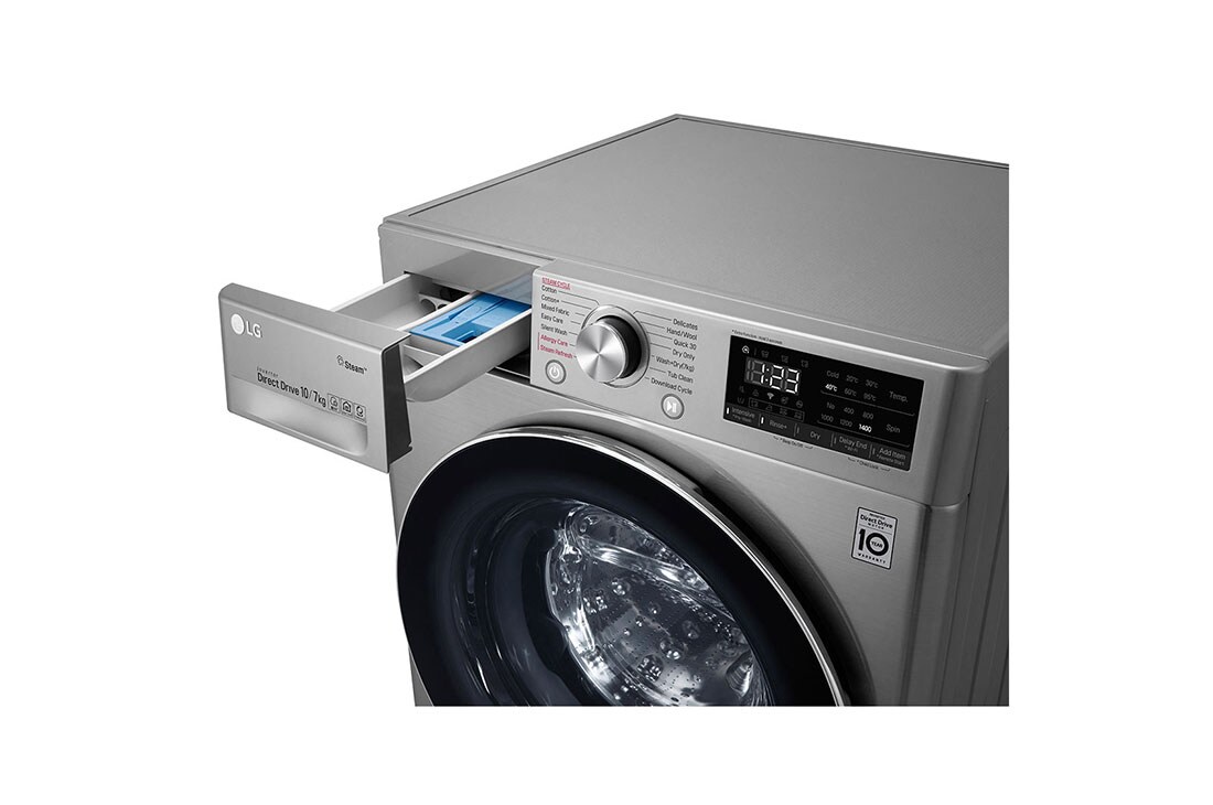 LG Lave-linge et Sèche-linge, Capacité de charge : 10/7 Kg, Capacité plus grande, AI DD, Vapeur, ThinQ, F4V5RGP2T, thumbnail 5