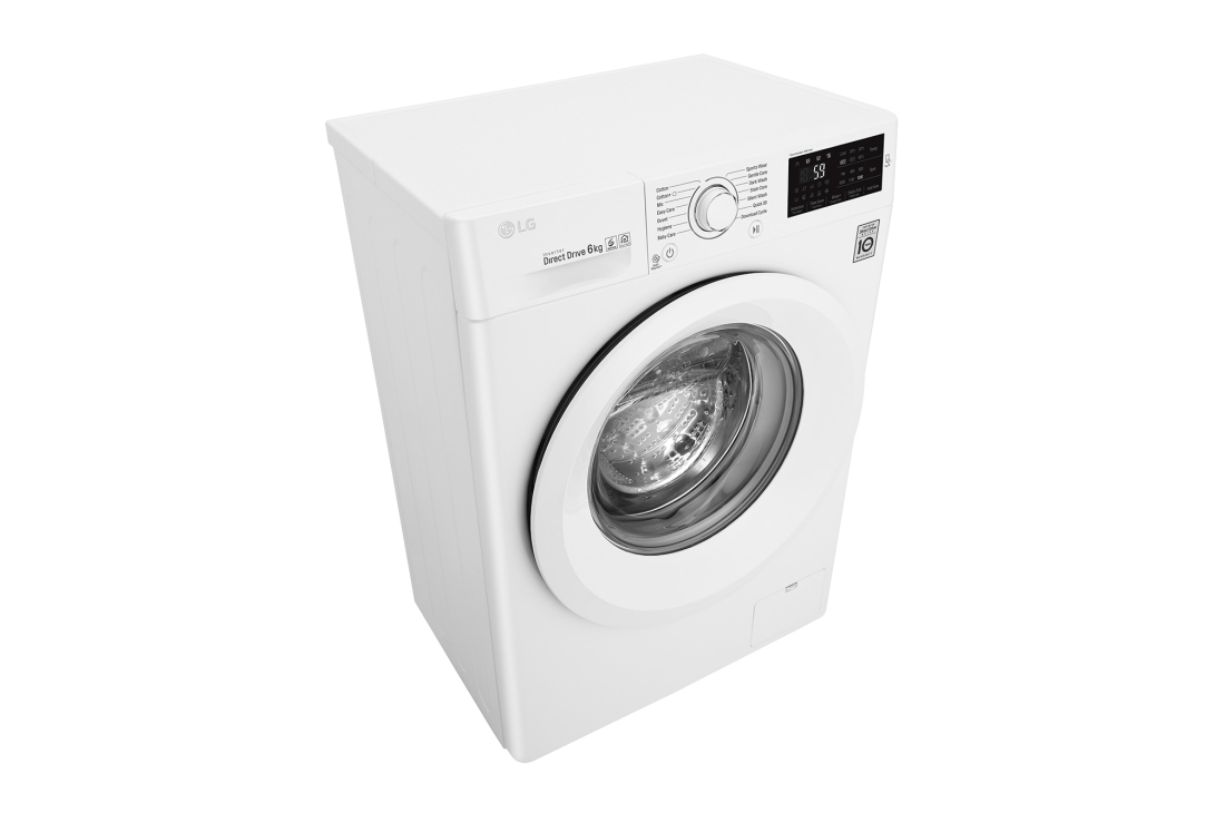 LG Lave-linge à chargement frontal (lavage uniquement) d’une capacité de 6 kg, Blanc, Moteur Inverter Direct Drive, 6 Mouvements associés DD, Diagnostic intelligent, F2J5NNP3W, thumbnail 8