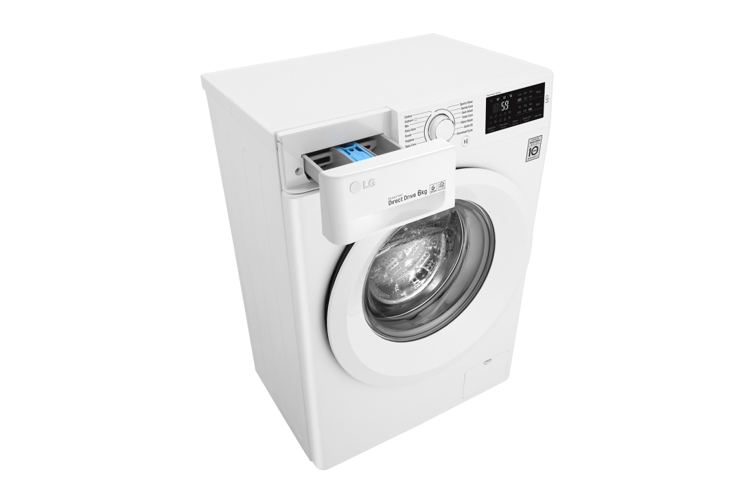 LG Lave-linge à chargement frontal (lavage uniquement) d’une capacité de 6 kg, Blanc, Moteur Inverter Direct Drive, 6 Mouvements associés DD, Diagnostic intelligent, F2J5NNP3W, thumbnail 9