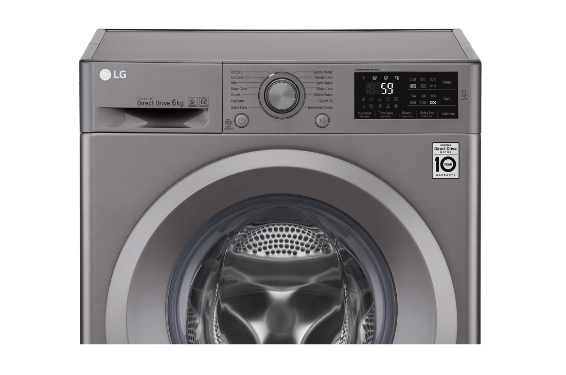 LG Lave-linge 6 KG | Moteur Direct Drive™ | 6 Motion DD | Ajout de linge, F2J5NNP7S, thumbnail 4