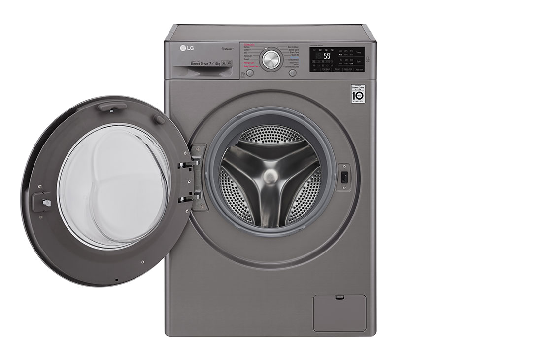 LG Lave-linge à chargement frontal (Lavage et Séchage), Capacité de charge : 7/4 kg, Argent, Moteur Inverter Direct Drive, 6 Mouvements associés DD, Steam+, TurboWash, F2J6HGP2S, thumbnail 2