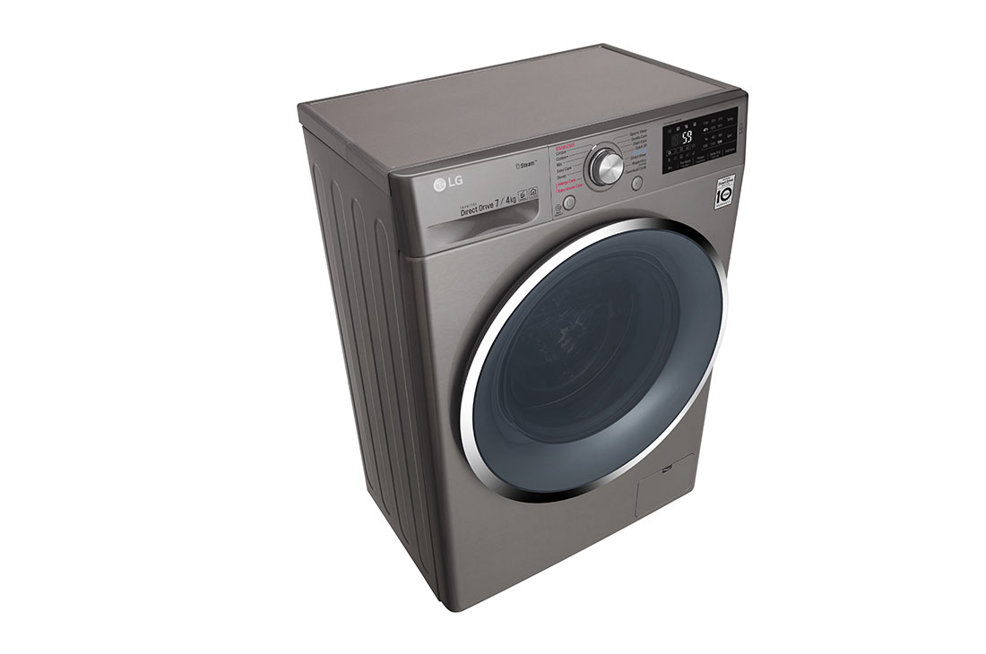 LG Lave-linge à chargement frontal (Lavage et Séchage), Capacité de charge : 7/4 kg, Argent, Moteur Inverter Direct Drive, 6 Mouvements associés DD, Steam+, TurboWash, F2J6HGP2S, thumbnail 8