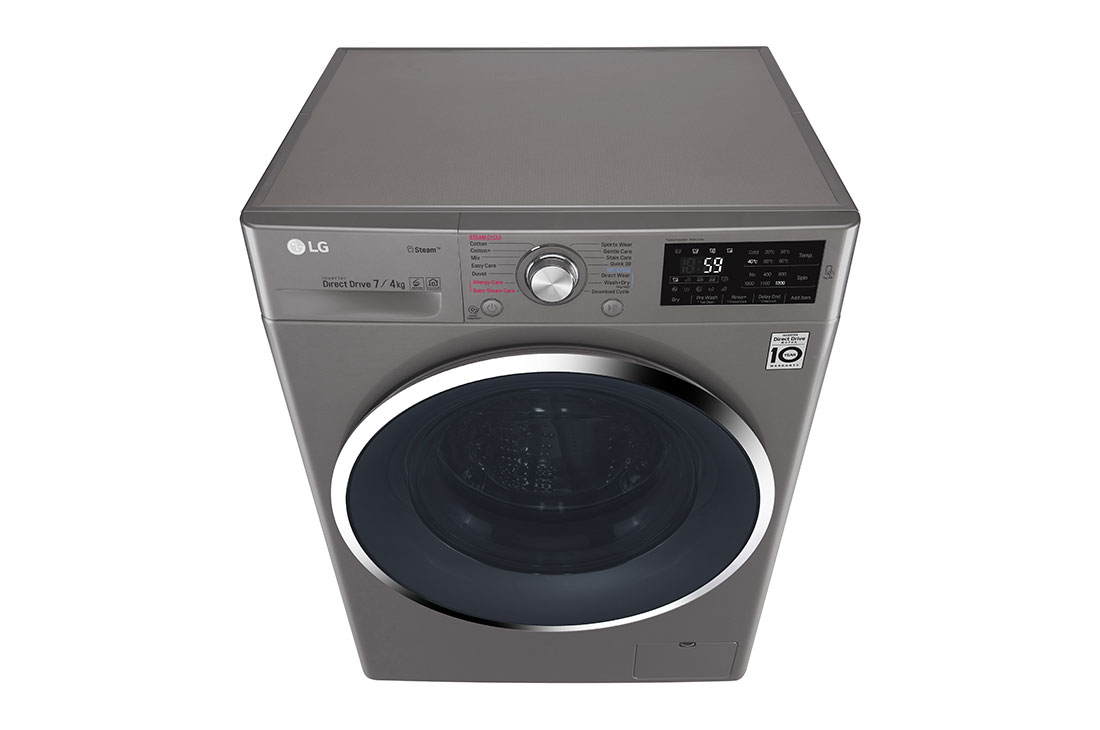 LG Lave-linge à chargement frontal (Lavage et Séchage), Capacité de charge : 7/4 kg, Argent, Moteur Inverter Direct Drive, 6 Mouvements associés DD, Steam+, TurboWash, F2J6HGP2S, thumbnail 10
