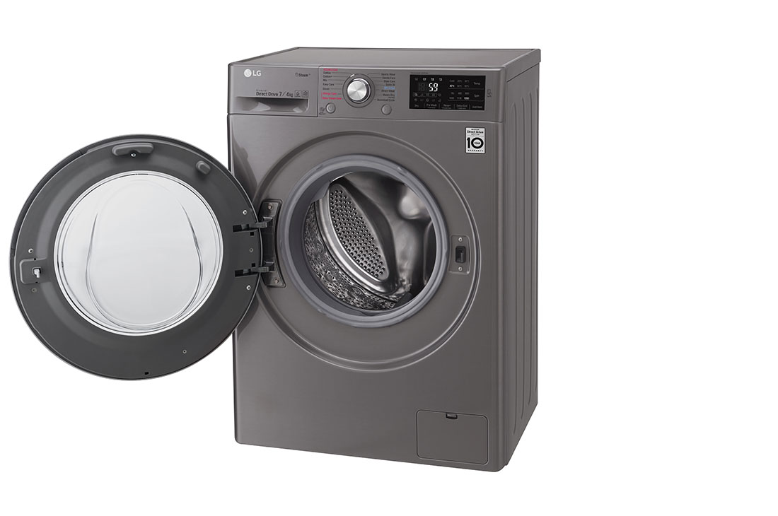 LG Lave-linge à chargement frontal (Lavage et Séchage), Capacité de charge : 7/4 kg, Argent, Moteur Inverter Direct Drive, 6 Mouvements associés DD, Steam+, TurboWash, F2J6HGP2S, thumbnail 13