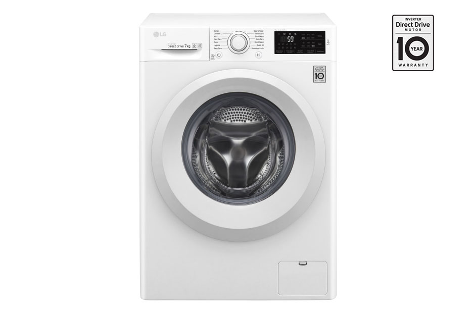 LG Lave-linge à chargement frontal, Blanc, avec Moteur Inverter Direct Drive, F4J5QNP3W