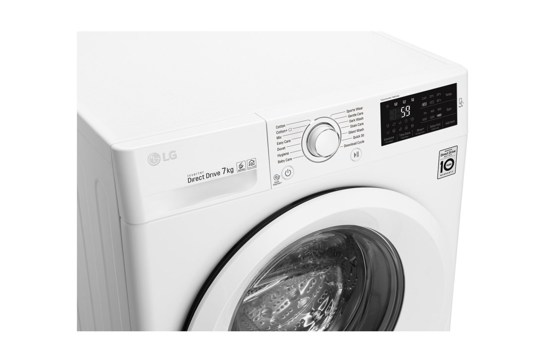 LG Lave-linge à chargement frontal, Blanc, avec Moteur Inverter Direct Drive, F4J5QNP3W, thumbnail 4