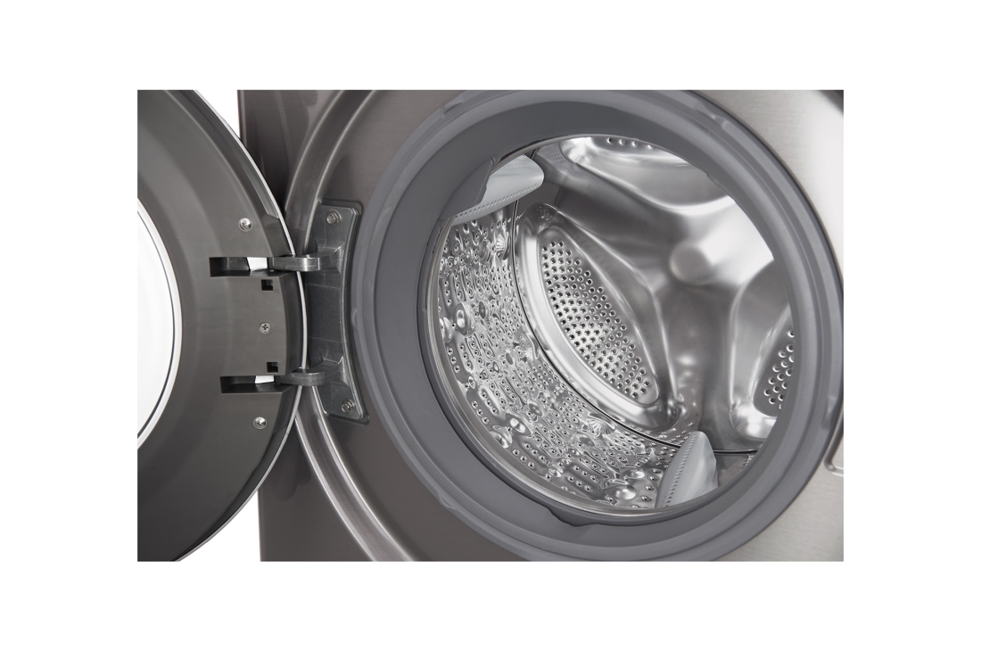 LG Lave-linge à chargement frontal (lavage uniquement), Capacité de charge : 7 kg, Argent, Moteur Inverter Direct Drive, 6 Mouvements associés DD, Diagnostic intelligent, F4J5QNP7S, thumbnail 3