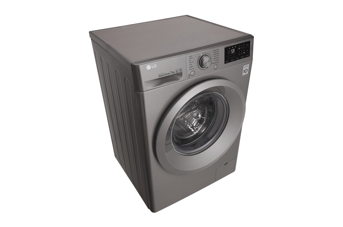 LG Lave-linge à chargement frontal (lavage uniquement), Capacité de charge : 7 kg, Argent, Moteur Inverter Direct Drive, 6 Mouvements associés DD, Diagnostic intelligent, F4J5QNP7S, thumbnail 8